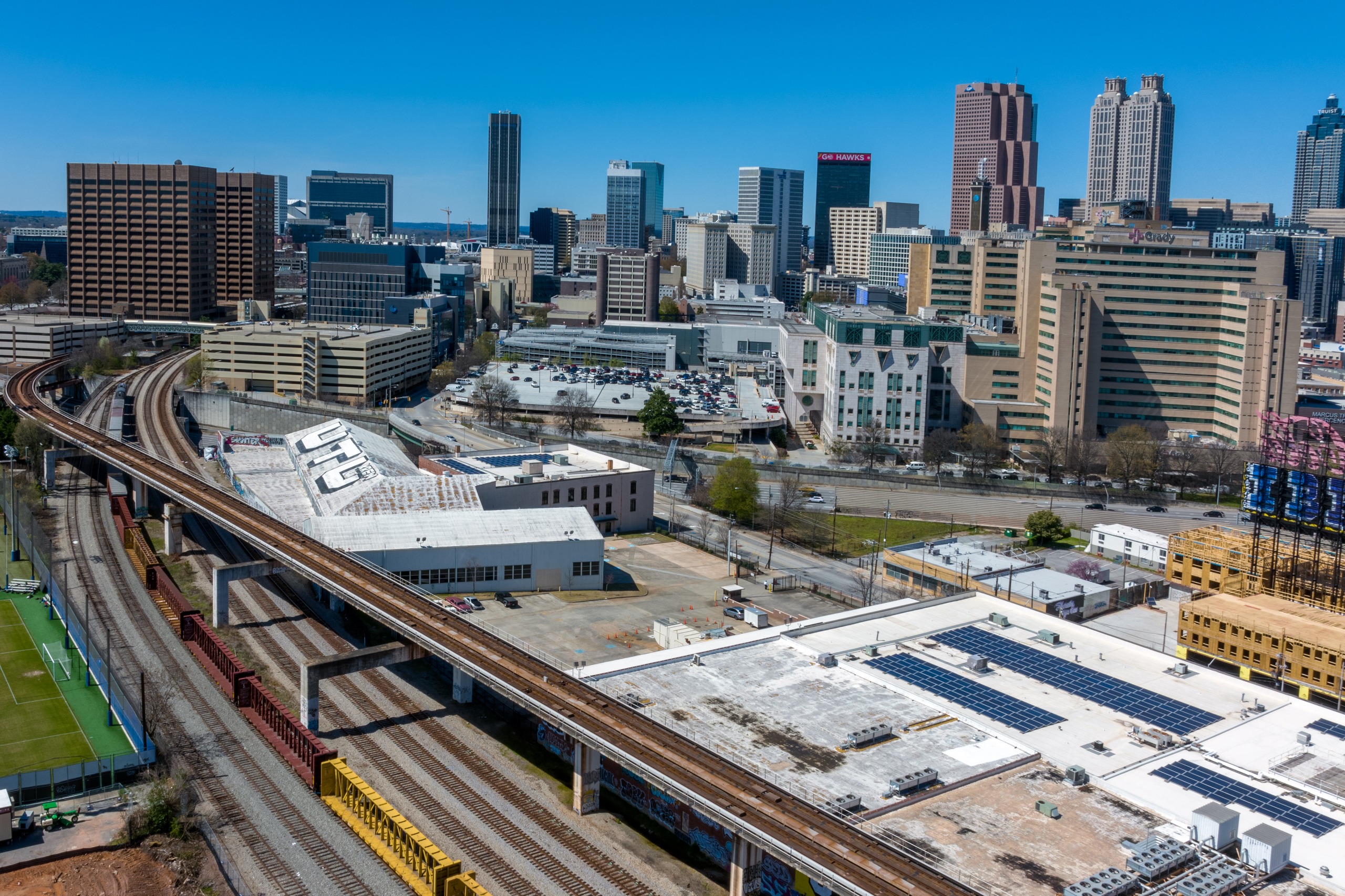 Atlanta w/Rail in foreground